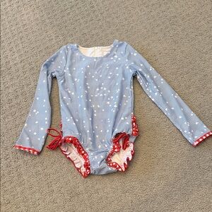 SweetHoney Striped Blue and Red Rashguard 0267